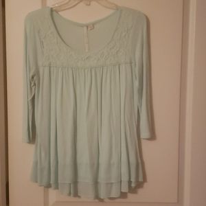 Lauren Conrad Lace Baby Blue Top